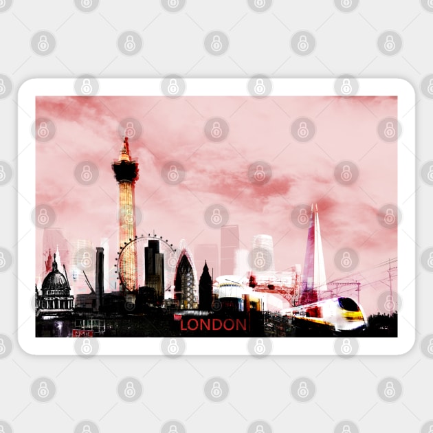 London cityscape buildings Magnet by ol1ie